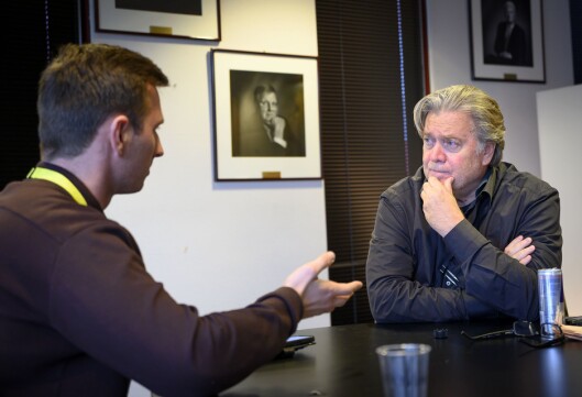 Steve Bannon i intervju med Medier24 under Nordiske Mediedager i Bergen. Steve Bannon i intervju med Medier24 under Nordiske Mediedager i Bergen.