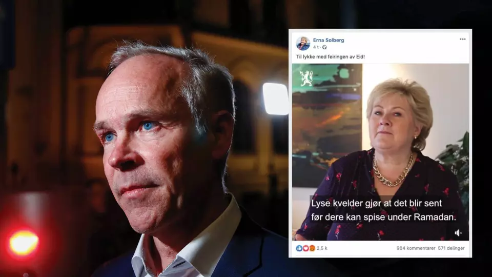 Statsminister Erna Solberg la ut en video på Facebook der hun gratulerte norske muslimer med eid. Jan Tore Sanner synes det er synd at kommentarfeltet fylles med hets.