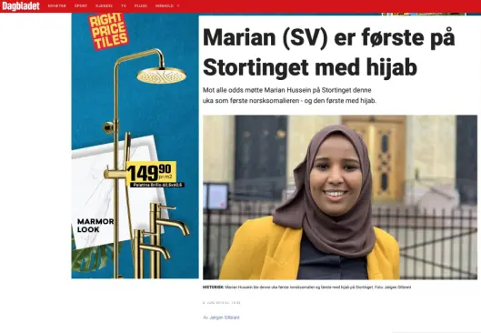 Dette er saken som Dagbladet delte på sin Facebook-side. Dette er saken som Dagbladet delte på sin Facebook-side.