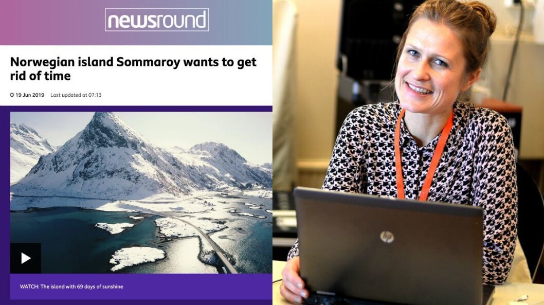 Til venstre: Faksimile av BBC-artikkel om Sommarøy. Til høyre: Jurist Kristine Foss i Norsk Presseforbund Til venstre: Faksimile av BBC-artikkel om Sommarøy. Til høyre: Jurist Kristine Foss i Norsk Presseforbund