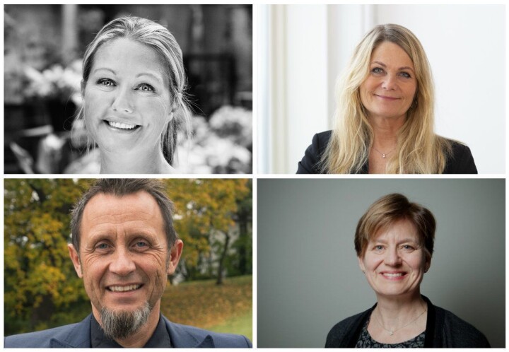 Fra øverst til venstre: Daglig leder i INMA, Camilla Grund, daglig leder i Mediebyråforeningen Merete Mandt Larsen, administrerende direktør i OMD Torstein Rafgård og prosjektdirektør i ANFO, Wenche Jacobsen. Foto: Håvard Storvestre, Julianne Leikanger, ANFO.