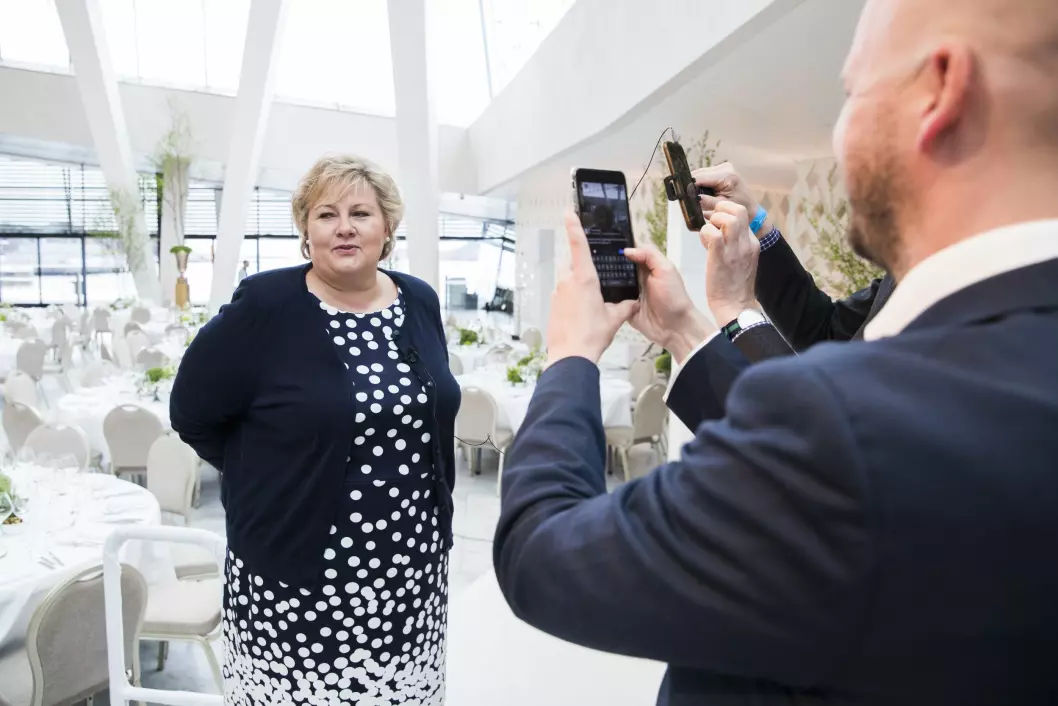 Statsminister Erna Solberg og Høyre har fått irettesettelse av Datatilsynet for Facebook-stunt i 2013.