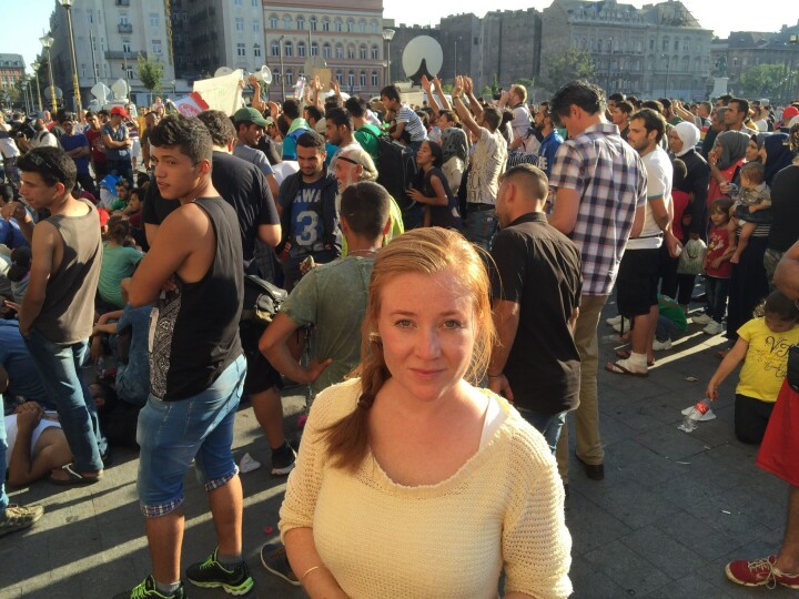 Under migrantkrisen på Keleti-jernbanestasjonen i Budapest, sommeren 2015. FOTO: NRK