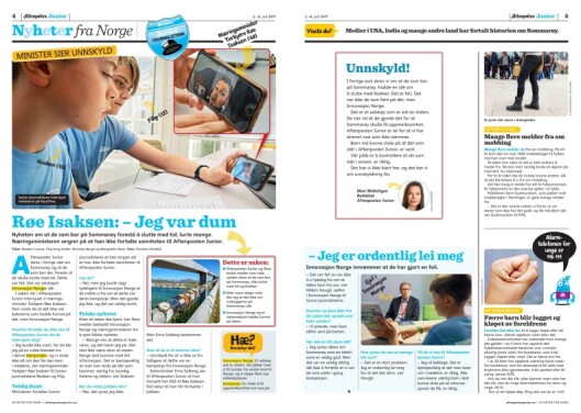 Aftenposten Juniors oppslag om Sommarøy-bløffen. Aftenposten Juniors oppslag om Sommarøy-bløffen.