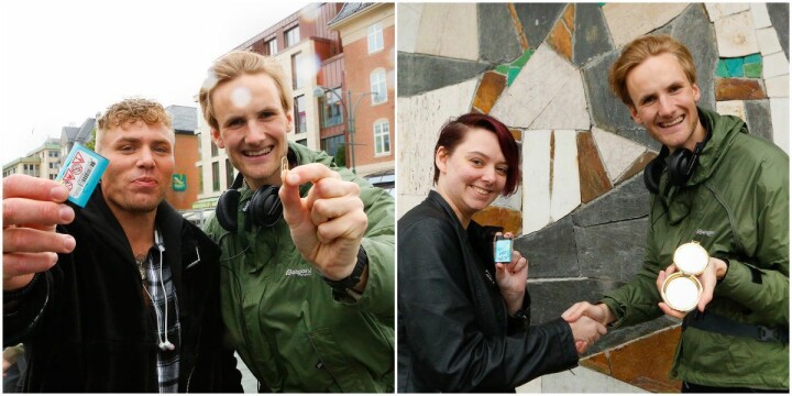 Peder fikk byttet bindersen mot en lighter, senere fikk han byttet lighteren mot et lommespeil. Foto: NRK.