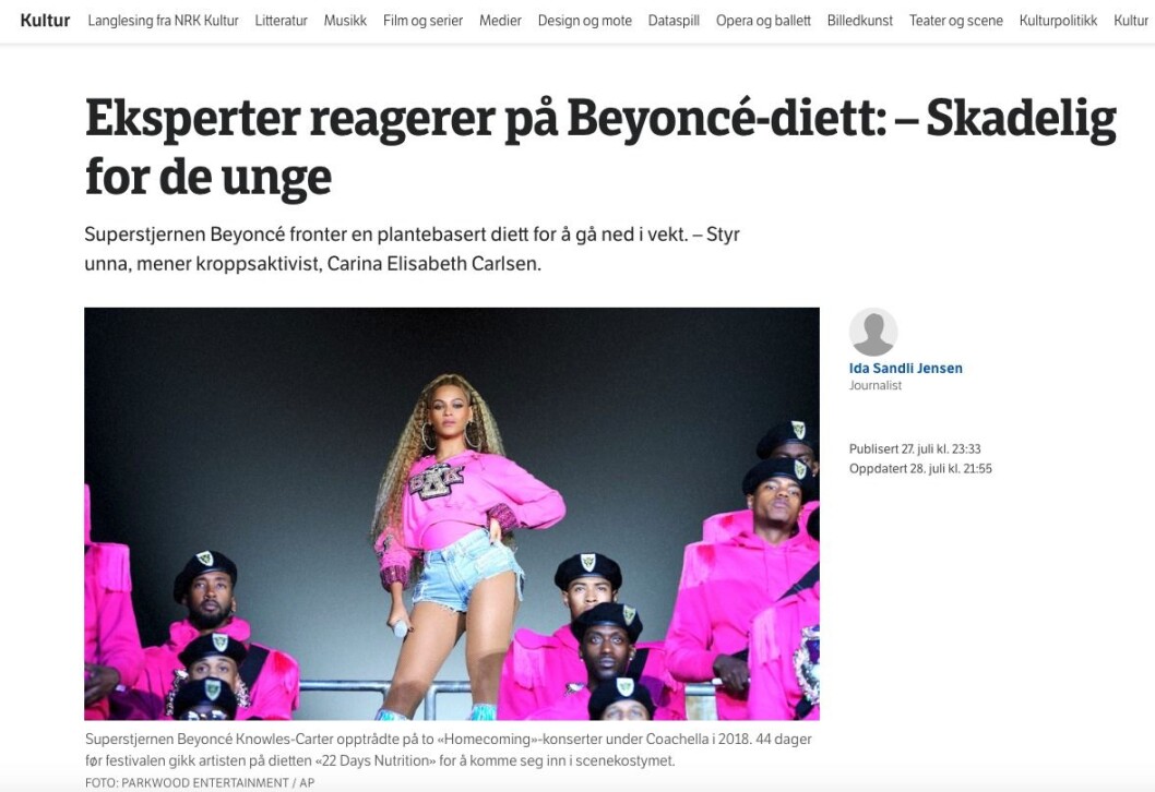 Faksimile fra NRK. Faksimile fra NRK.
