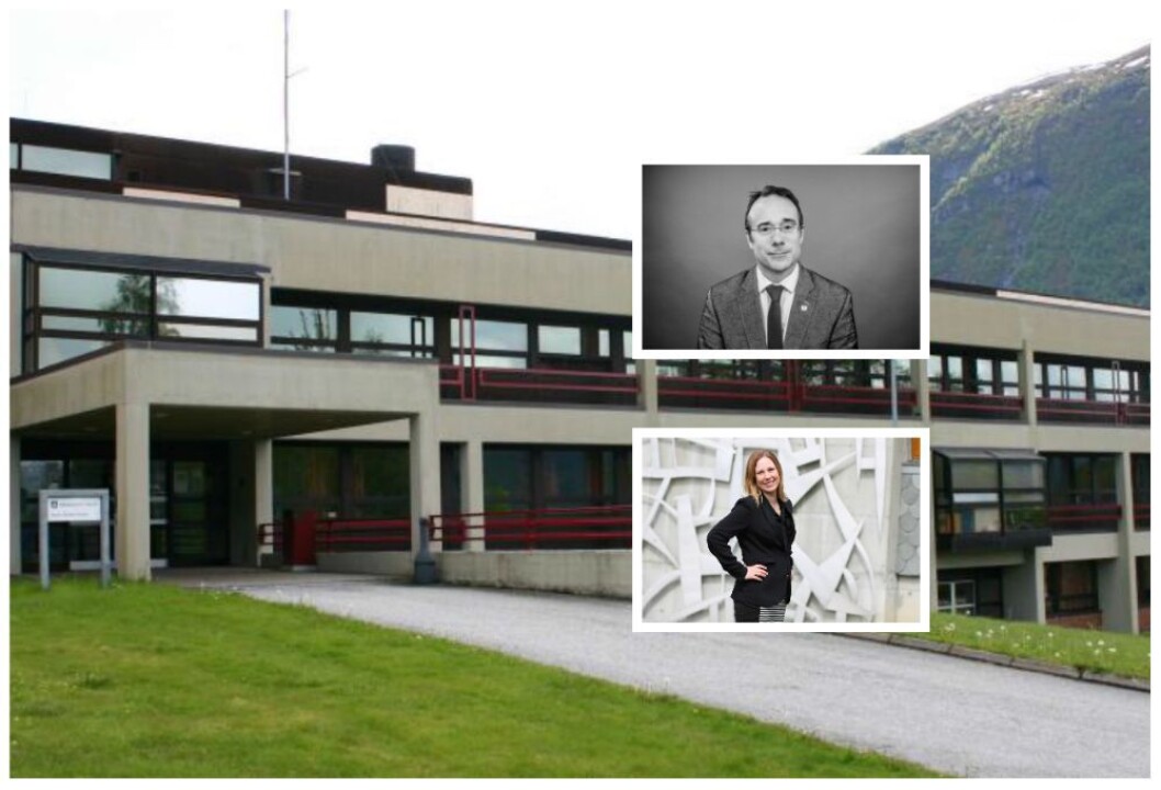 Høgskulen i Volda - innfelt: rektor Johann Roppen og dekan Audhild Gregoriusdotter Rotevatn. Høgskulen i Volda - innfelt: rektor Johann Roppen og dekan Audhild Gregoriusdotter Rotevatn.