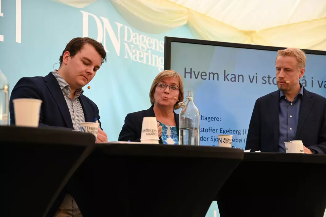 Espen Teigen, Hanne Relling Berg og Kristoffer Ekeberg deltok i onsdagens debatt.