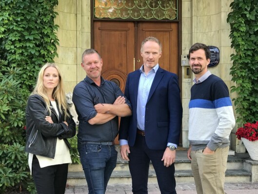 Edda Grjotheim, produsent i Novemberfim, Kjetil Johnsen, Kim Gulbrandsen og Fredrik Tandberg, prosjektleder for tv-serien i Tolletaten.