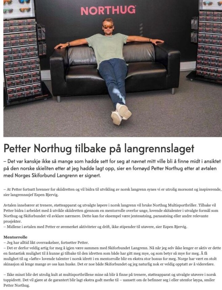Skjermdump www.skiforbundet.no.
