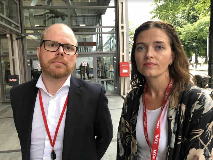 Sjefredaktør Gard Steiro i VG og nyheitsredaktør Tora Bakke Håndlykken i VG.