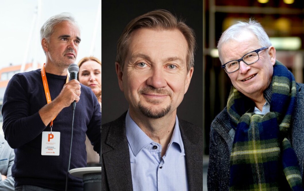 Sjefredaktør Eivind Ljøstad i Fædrelandsvennen, mediekritiker Trygve Aas Olsen og spaltist Bernt Olufsen. Sjefredaktør Eivind Ljøstad i Fædrelandsvennen, mediekritiker Trygve Aas Olsen og spaltist Bernt Olufsen.