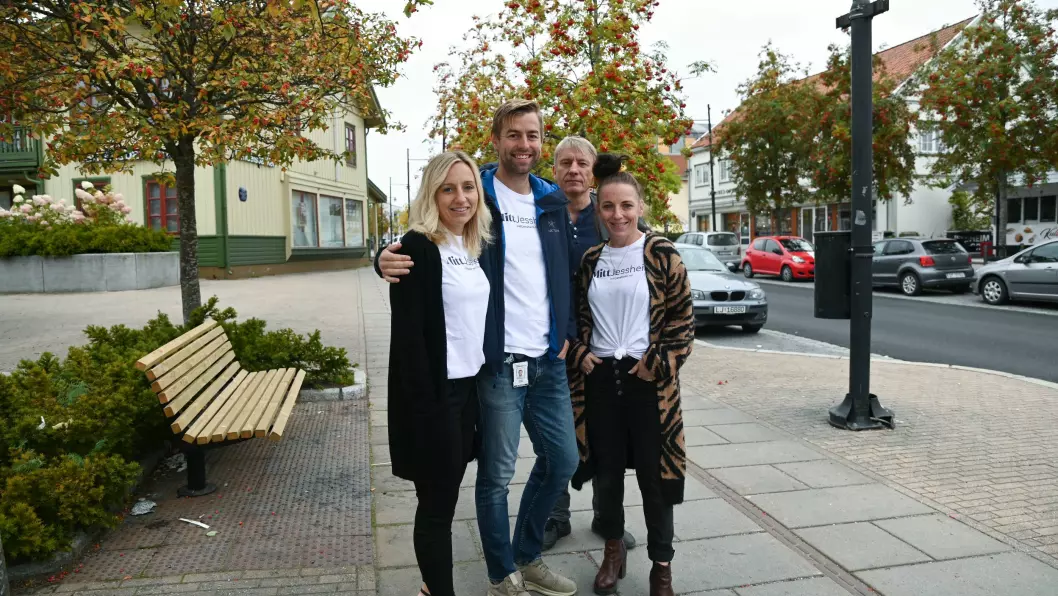 Redaksjonen i MittJessheim, fra venstre: Journalist Linda Ingjer, Journalist Knut Storvik, Ansvarlig redaktør Magne Storedal og Sjefsredaktør Caroline Bjerkland.
