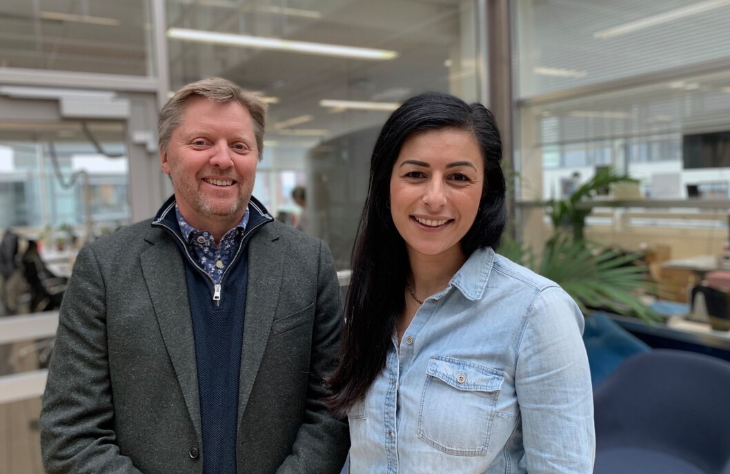 Thomas Hovde, salgssjef for bedriftsmarkedet i Schibsted, og Panthea Fereidoni Tonna, KAM og forretningsutvikler for bedriftsmarkedet i Schibsted. Thomas Hovde, salgssjef for bedriftsmarkedet i Schibsted, og Panthea Fereidoni Tonna, KAM og forretningsutvikler for bedriftsmarkedet i Schibsted.