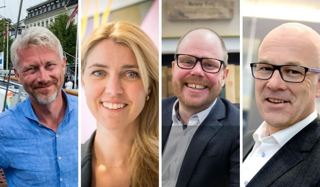 TV 2-sjef Olav Sandnes, Dagbladet-redaktør Alexandra Beverfjord, VG-redaktør Gard Steiro og NRK-sjef Thor Gjermund Eriksen TV 2-sjef Olav Sandnes, Dagbladet-redaktør Alexandra Beverfjord, VG-redaktør Gard Steiro og NRK-sjef Thor Gjermund Eriksen