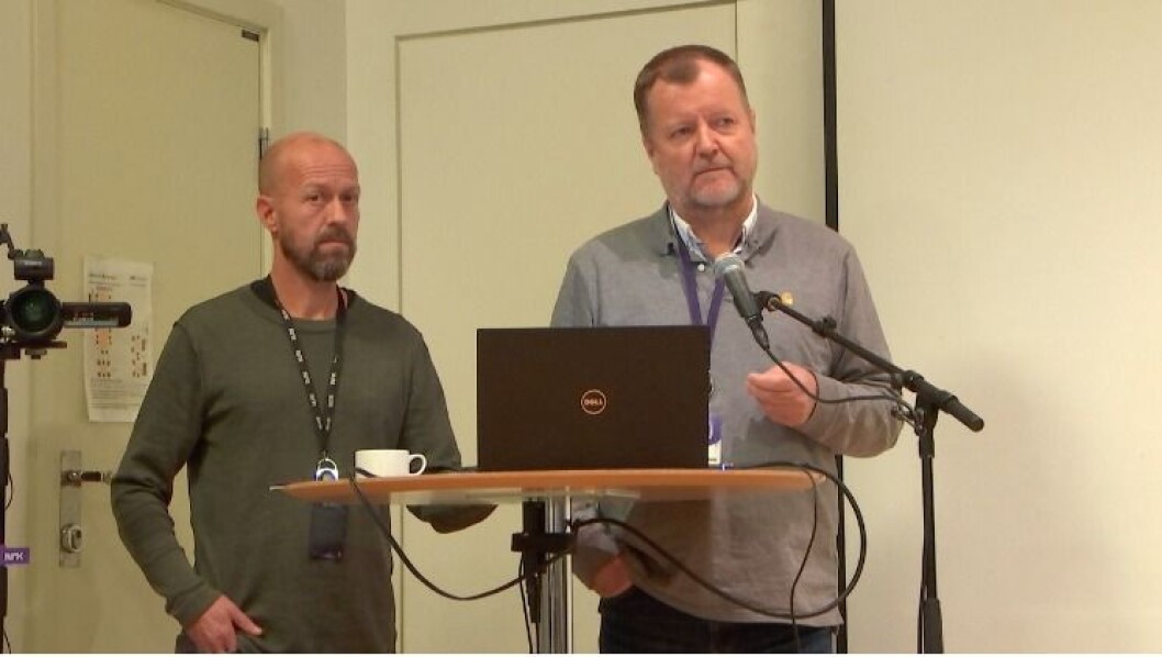 Per Arne Kalbakk og Charlo Halvorsen redegjorde i Kringkastingsrådet torsdag. Per Arne Kalbakk og Charlo Halvorsen redegjorde i Kringkastingsrådet torsdag.