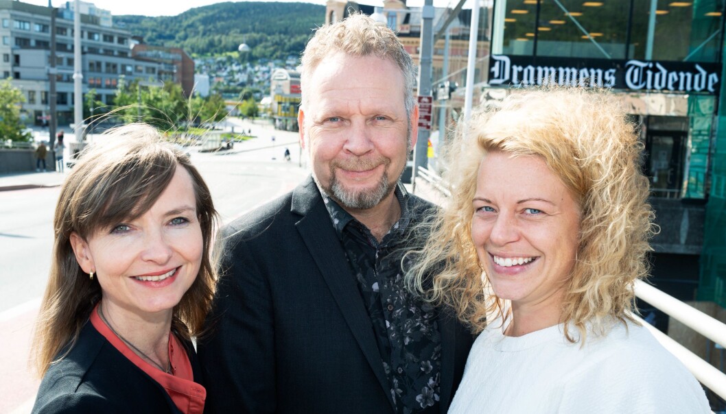 Redaktører i Drammens Tidende. Fra v: Hege Breen Bakken, politisk redaktør, Espen Sandli, ansvarlig redaktør og Janne Sundelius Braathen, nyhetsredaktør Redaktører i Drammens Tidende. Fra v: Hege Breen Bakken, politisk redaktør, Espen Sandli, ansvarlig redaktør og Janne Sundelius Braathen, nyhetsredaktør