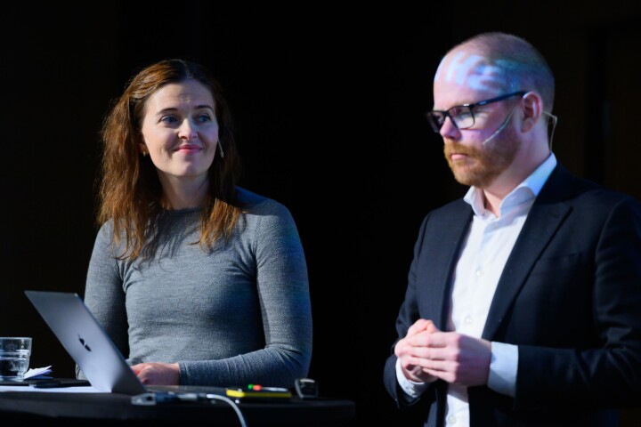Nyhetsredaktør Tora Bakke Håndlykken i VG. Her under den store kildedebatten på Norsk Redaktørforening sitt høstmøte i Tromsø2019. Foto