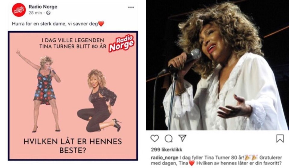 De to innleggene om Tina Turner hadde litt forskjellige budskap De to innleggene om Tina Turner hadde litt forskjellige budskap