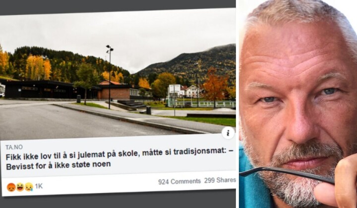 Ove Mellingen forklarer helgas snakkis-sak i Telemarksavisa. Skjermdumpen av det slettede Facebook-innlegget er hentet fra NRK, og gjengis med tillatelse.