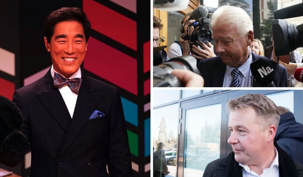 Carl I. Hagen (FrP), Fredrik Solvang i NRK og Per-Willy Amundsen (FrP). Carl I. Hagen (FrP), Fredrik Solvang i NRK og Per-Willy Amundsen (FrP).