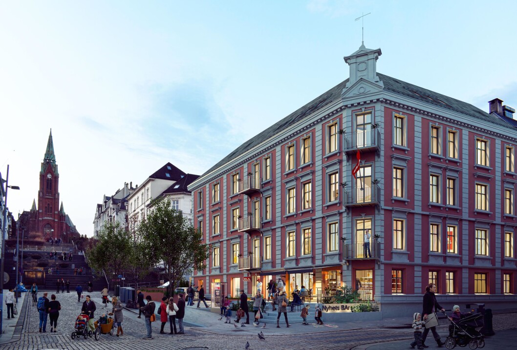 Bergensavisen sine framtidige lokale i Bergen sentrum. ILLUSTRASJON. Bergensavisen sine framtidige lokale i Bergen sentrum. ILLUSTRASJON.