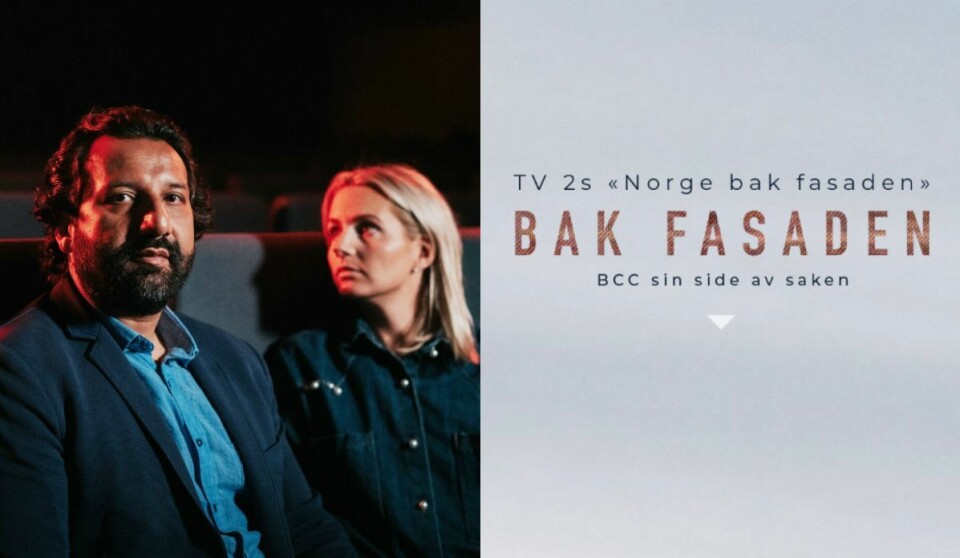 Janne Amble og Kadafi Zaman i TV 2-programmet «Norge bak fasaden». Til høyre er tad Christian Church sin egen «reportasje» om TV 2s fremstilling.