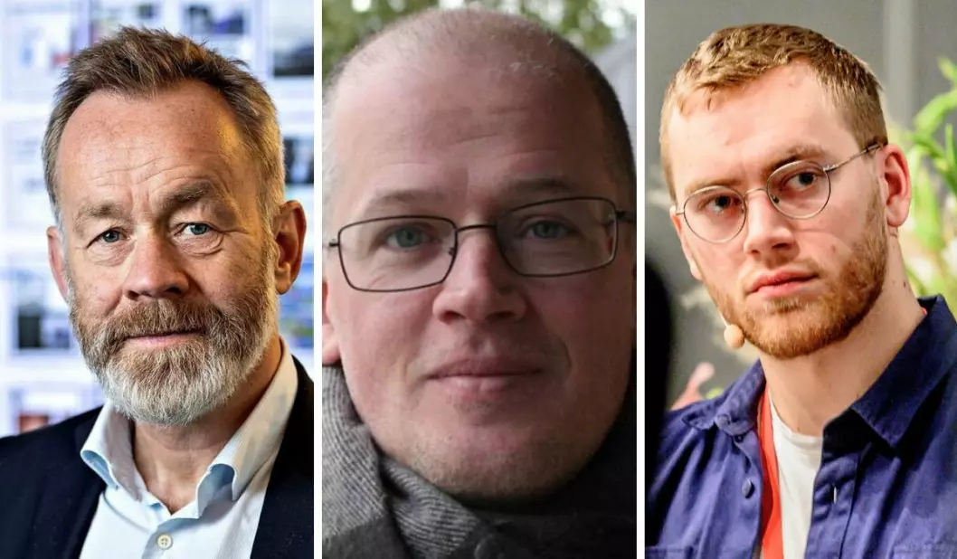 DN-redaktør Amund Djuve, Rune Ytreberg, som fram til nå har vært eneste ansatte på DNs Tromsø-kontor og politisk redaktør i iTromsø, Martin Lægland.