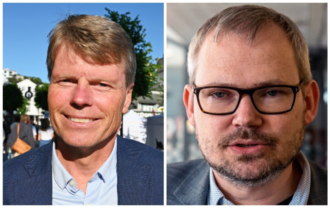 Vidar Udjus, politisk redaktør i Fædrelandsvennen og Roar Osmundsen, næringspolitisk ansvarlig i Kristiansand Næringsforening. Vidar Udjus, politisk redaktør i Fædrelandsvennen og Roar Osmundsen, næringspolitisk ansvarlig i Kristiansand Næringsforening.