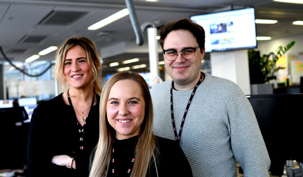 Amalie Frøystad Nærø, Vetle Halvorsen og Evelyn Berg Hansen er fast ansatt i E24 Amalie Frøystad Nærø, Vetle Halvorsen og Evelyn Berg Hansen er fast ansatt i E24