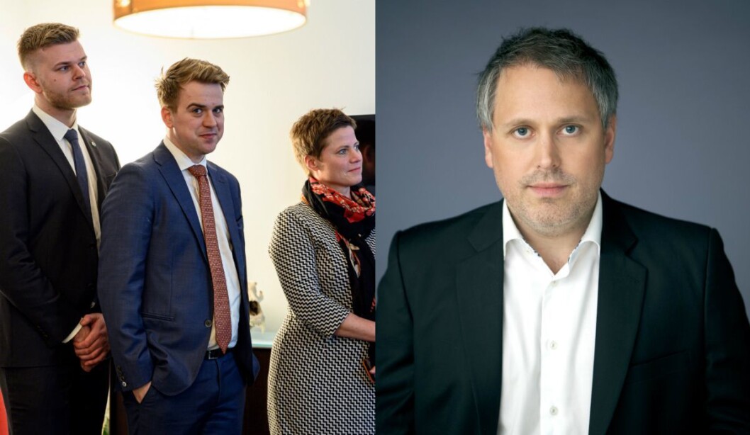 Statssekretær Mathias Fischer (V) i Klima- og miljødepartementet og Eirik Løkke, rådgiver i Civita. Statssekretær Mathias Fischer (V) i Klima- og miljødepartementet og Eirik Løkke, rådgiver i Civita.