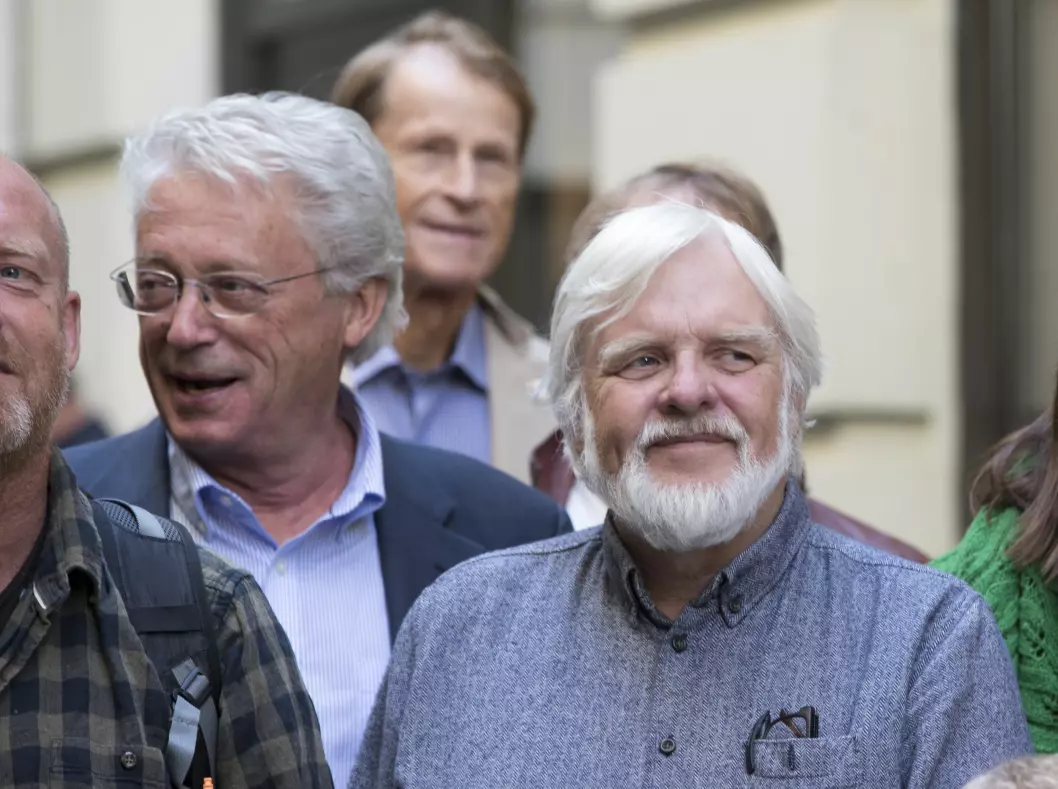 Tomm Kristiansen (til høyre) er nå blitt pensjonist og har forlatt NRK. Her er han avbildet sammen med Christian Borch da Cappelen Damm la fram sin høstliste i 2018.