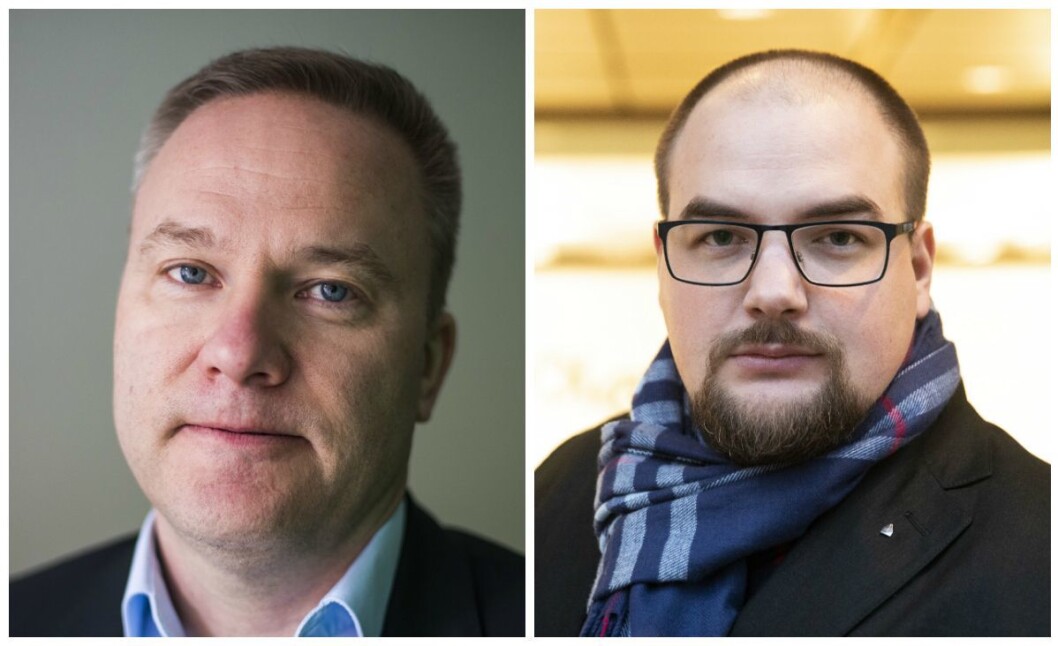 Helge Lurås i nettstedet Resett og ansvarlig redaktør Erik Waatland i Medier24. Helge Lurås i nettstedet Resett og ansvarlig redaktør Erik Waatland i Medier24.