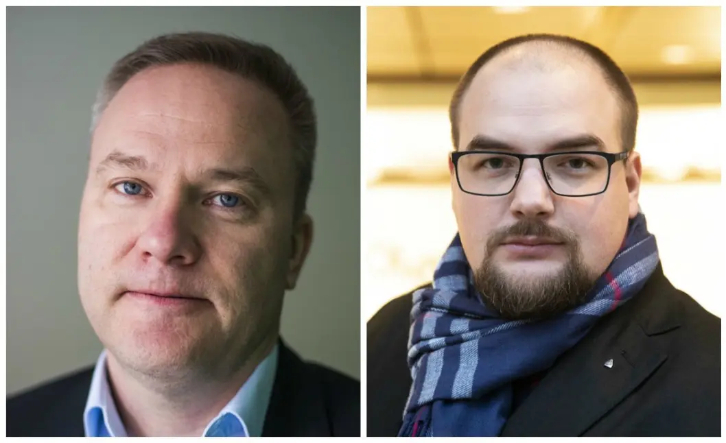 Helge Lurås i nettstedet Resett og ansvarlig redaktør Erik Waatland i Medier24. Helge Lurås i nettstedet Resett og ansvarlig redaktør Erik Waatland i Medier24.