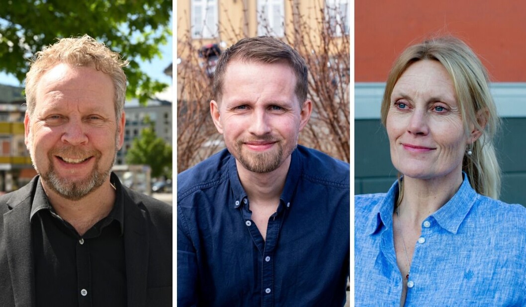 Sjefredaktørene Espen Sandli i Drammens Tidende, Helge Nitteberg i Nordlys og Guri Jortveit i Arbeidets Rett. Sjefredaktørene Espen Sandli i Drammens Tidende, Helge Nitteberg i Nordlys og Guri Jortveit i Arbeidets Rett.