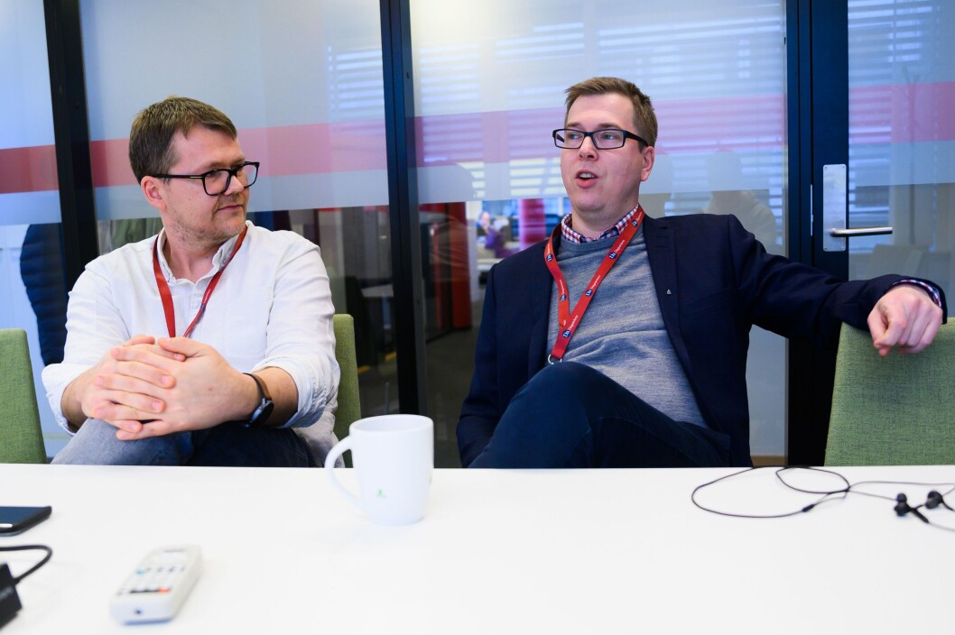 Markedssjef Marius Floberghagen og sjefredaktør og administrerende direktør Eirik Hoff Lysholm i Dagsavisen. Markedssjef Marius Floberghagen og sjefredaktør og administrerende direktør Eirik Hoff Lysholm i Dagsavisen.
