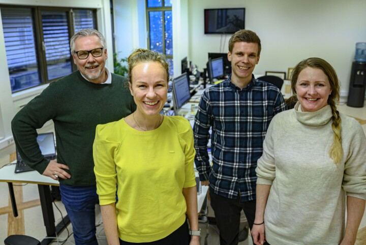 Demokraten-redaksjonen: Tidligere redaktør Tomm P. Pedersen, Henriette Ydse Krogstad, Hermund Kjernli og Gry Wold.