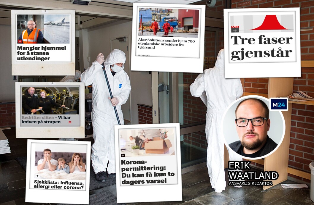 «Irriterer du deg over å måtte betale for journalistikk om virusutbruddet? Her er forklaringen», skriver Erik Waatland. «Irriterer du deg over å måtte betale for journalistikk om virusutbruddet? Her er forklaringen», skriver Erik Waatland.