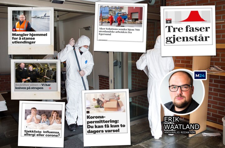 «Irriterer du deg over å måtte betale for journalistikk om virusutbruddet? Her er forklaringen», skriver Erik Waatland.