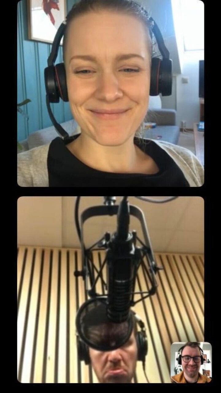 Innspilling av Bergens Tidendes podkast Nokon må gå, med Gerd Margrete Tjeldflåt, Jens Kihl og Morten Myksvoll.