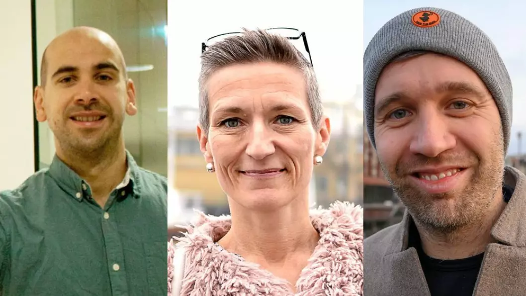 Redaktør Jonas Sætre i Stord24, redaktør Esther Moe i Suldalsposten og redaktør Arne Reginiussen i Nidaros.