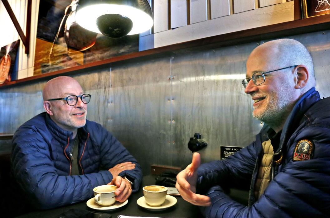 Her er Rune Ytreberg og Jan Harald Tomassen samlet for et lite treff i redaksjonen for nysatsingen «Næring». Her er Rune Ytreberg og Jan Harald Tomassen samlet for et lite treff i redaksjonen for nysatsingen «Næring».