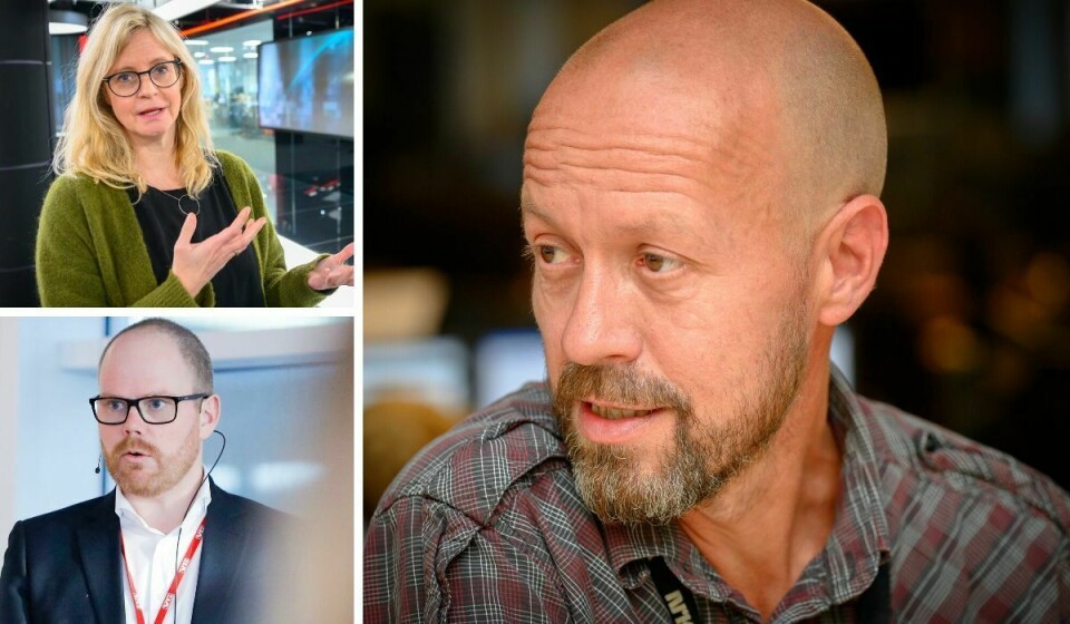 Nyheitsredaktør Karianne Solbrække i TV 2, VG sin sjefredaktør Gard Steiro og etikkredaktør Per Arne Kalbakk i NRK.