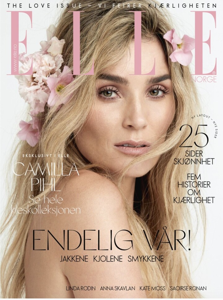 Camilla Pihl på forsiden av Elle i mars 2019.