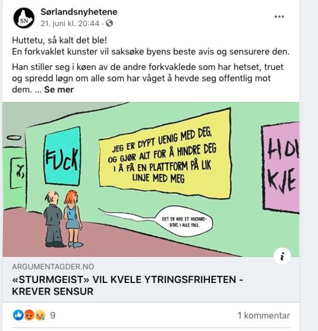 Sørlandsnyhetene er fremdeles i full aktivitet på Facebook. I dag har den over 22.000 følgere på det sosiale mediet. Sørlandsnyhetene er fremdeles i full aktivitet på Facebook. I dag har den over 22.000 følgere på det sosiale mediet.