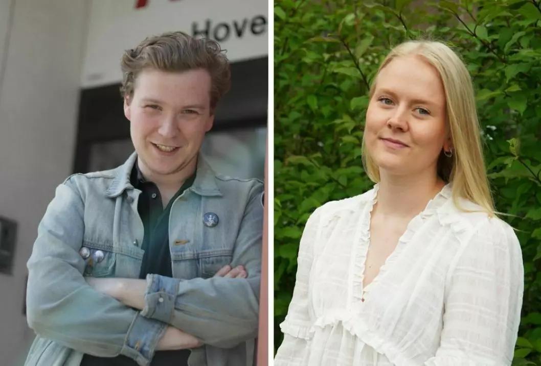 23-åringene Øystein Engh og Frida Ravn Rømø har begge flyttet til Nord-Norge for å jobbe.  (Foto: Vilde Øines Nybakken / Erik Andreassen).