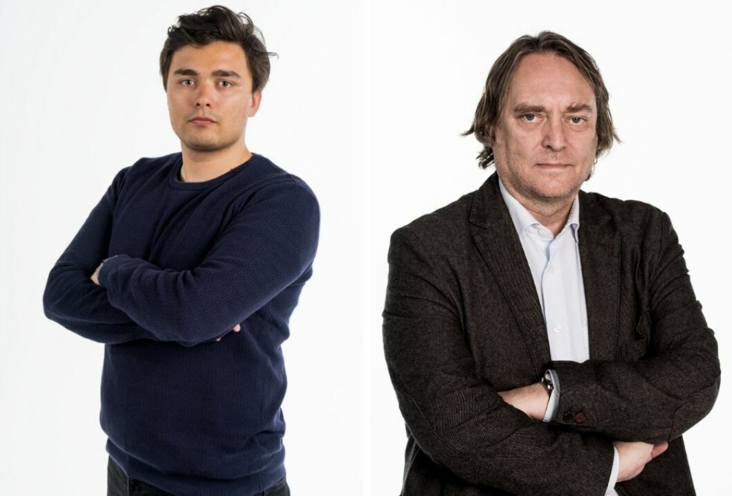 Andreas Økland og Morten Strand jobber i avdelingen for leder og kommentar. (Foto: Thomas Rasmus Skaug / Lars Eivind Bones / Dagbladet). Andreas Økland og Morten Strand jobber i avdelingen for leder og kommentar. (Foto: Thomas Rasmus Skaug / Lars Eivind Bones / Dagbladet).