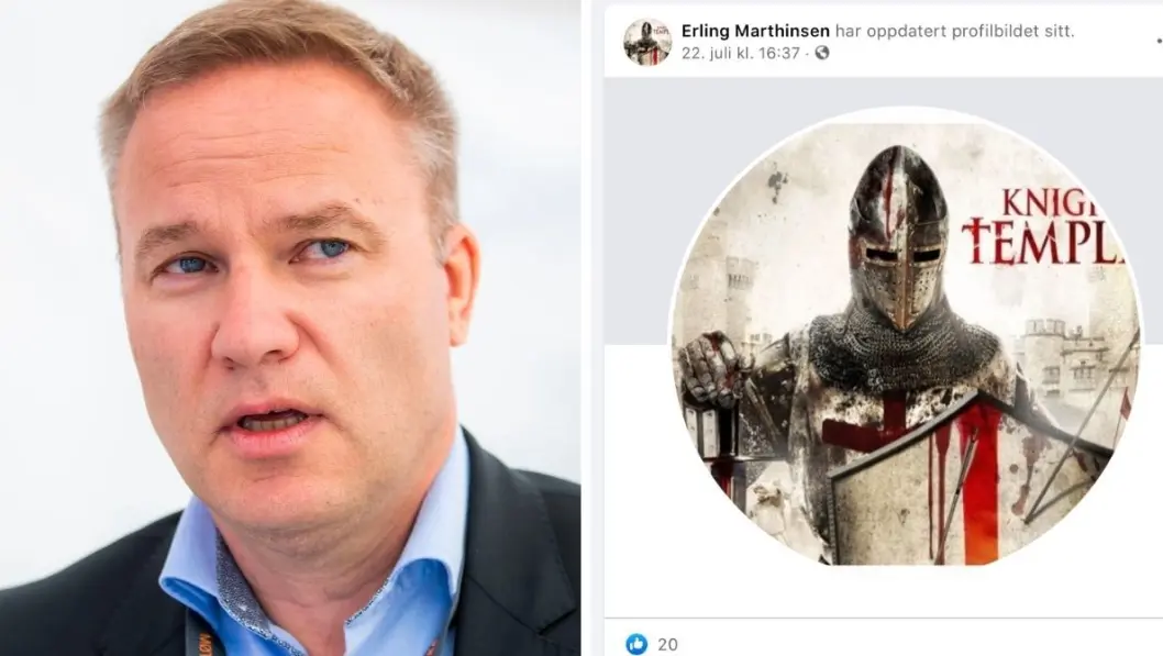 En Resett-journalist har endret profilbildet sitt til et bilde av det påståtte nettverket Knights Templar, som Anders Behring Breivik hevdet å være en del av. Resett-redaktør Helge Lurås sier det hele dreier seg om en misforståelse. En Resett-journalist har endret profilbildet sitt til et bilde av det påståtte nettverket Knights Templar, som Anders Behring Breivik hevdet å være en del av. Resett-redaktør Helge Lurås sier det hele dreier seg om en misforståelse.