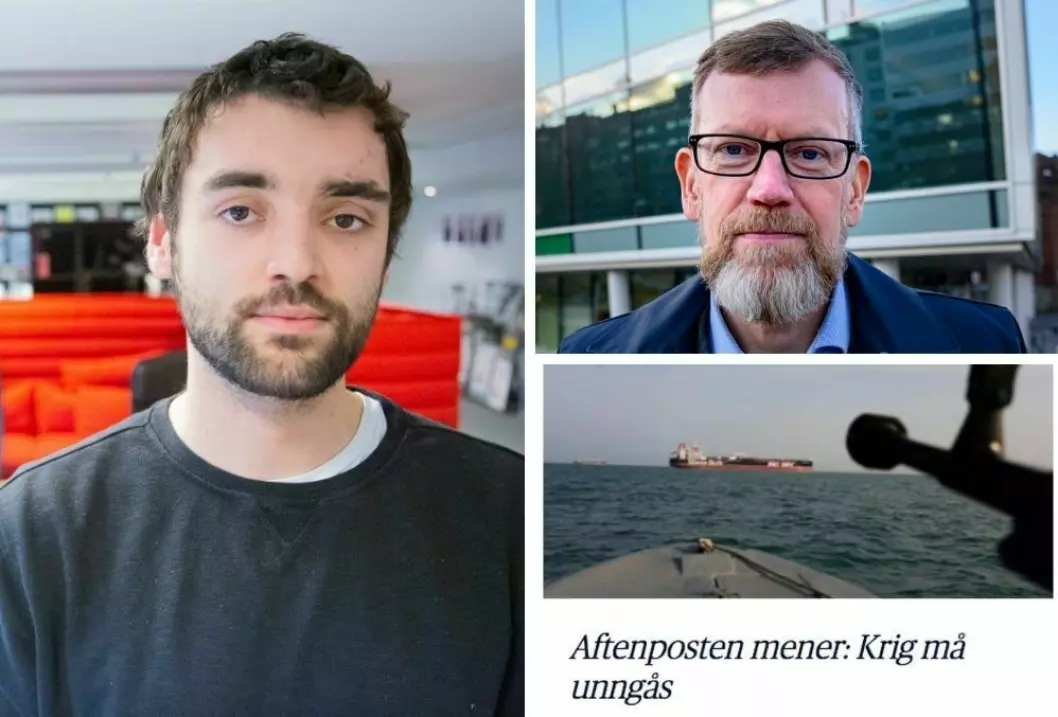Redaksjonssjef Marco Reinertsen i Natt & Dag synes Aftenpostens ledere er komiske. Politisk redaktør Kjetil B. Alstadheim i Aftenposten svarer.