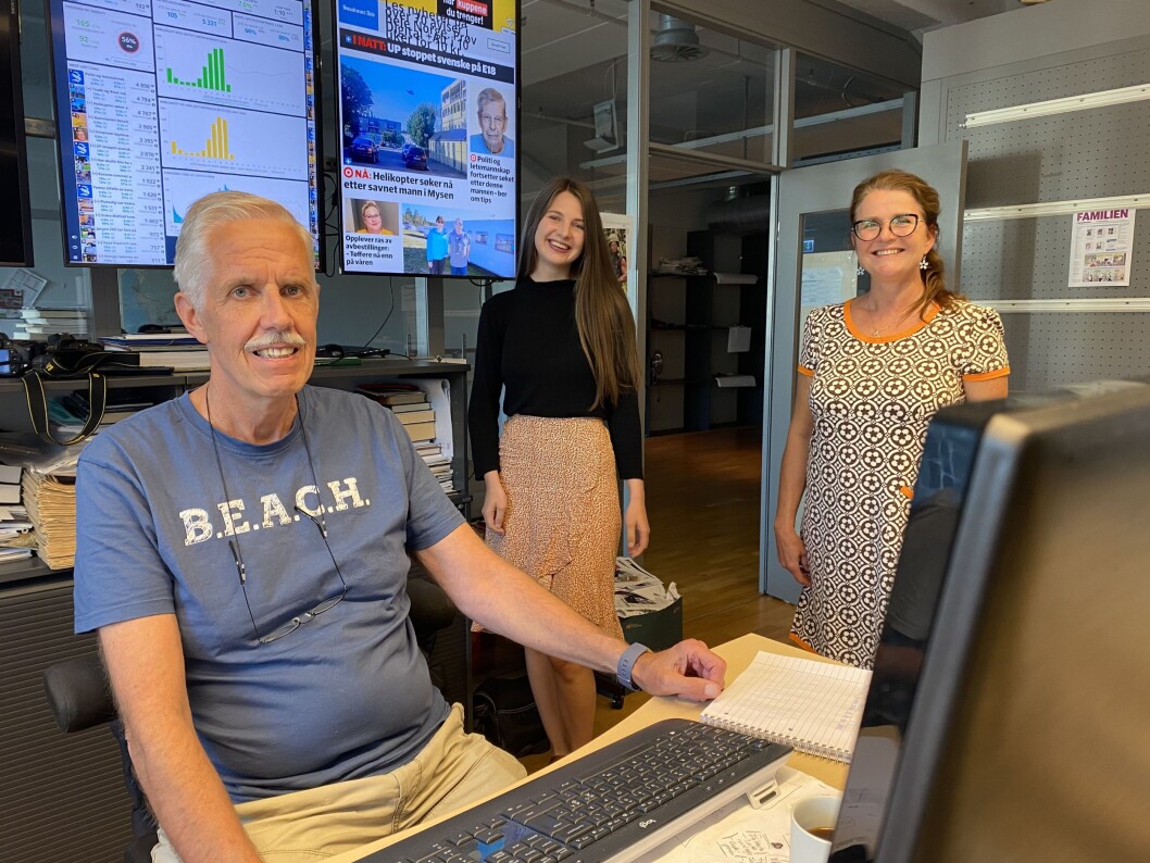 Redaktør Jarle Bentzen, journalist og konstituert nettsjef Karina Rydningen Torberntsson og nyhetsredaktør Anne Sterri Harestad. Redaktør Jarle Bentzen, journalist og konstituert nettsjef Karina Rydningen Torberntsson og nyhetsredaktør Anne Sterri Harestad.